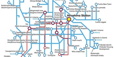 Karta Hirošime prijevoza